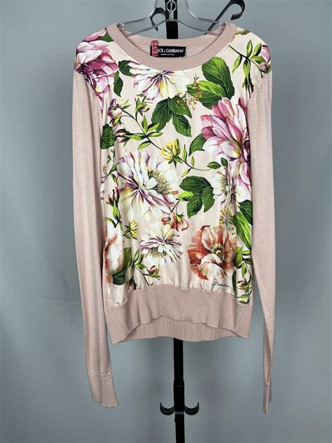 dolce gabbana silk floral panel sweater|dolce and gabbana sweatsuit.